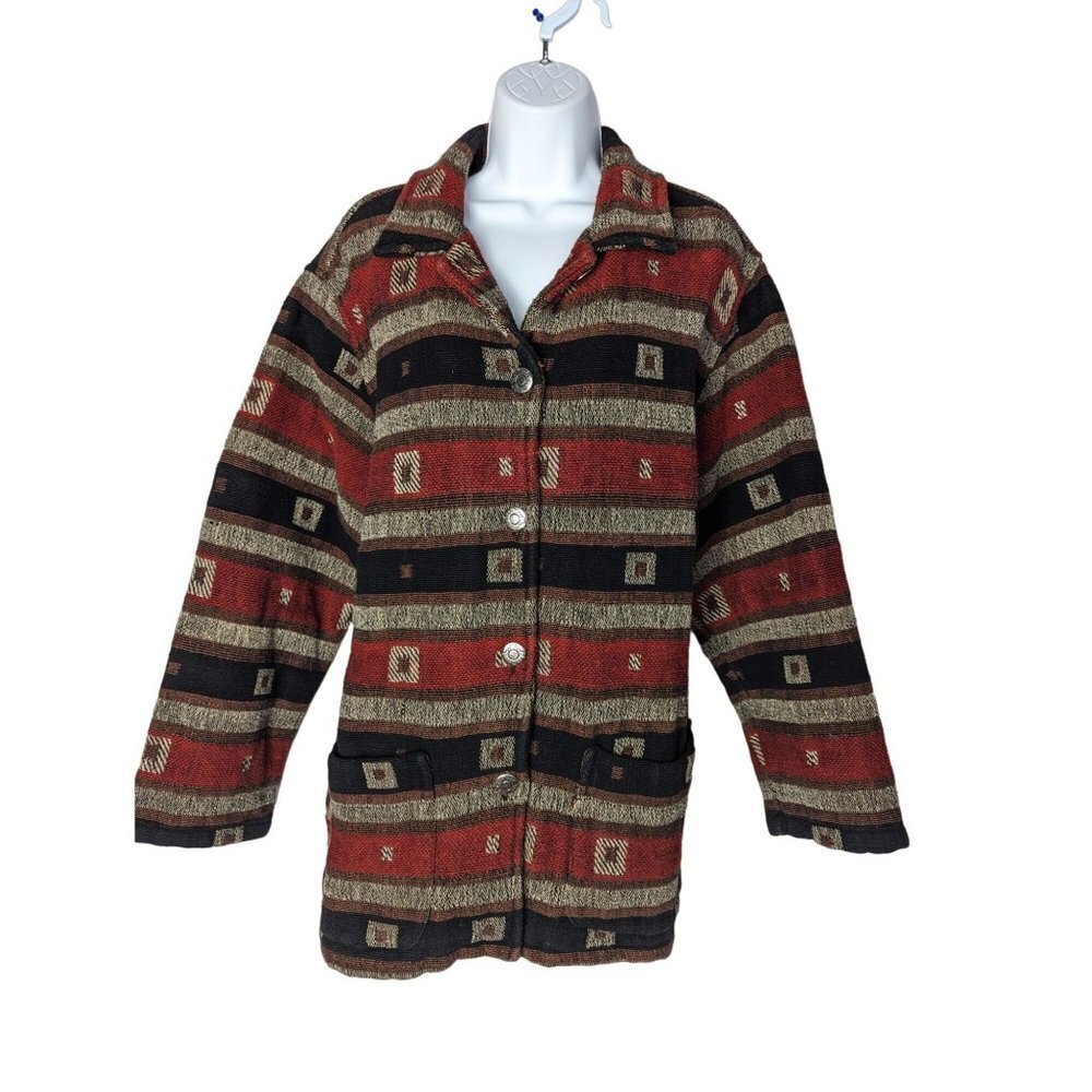 Chico's Design Southwestern Jacket Button up Women's size 2 (L-12)